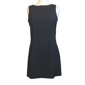 Stylish Y2k Doki Geki Black Pinstripe Mini Dress